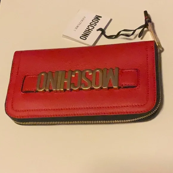 Moschino Logo Pebble Leather Zip-Around Long Wallet - Picture 6 of 9
